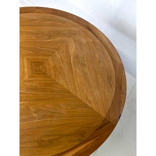 Mid-Century Modern "Medallion Limited" Four-Pie Wood Coffee Table With Brass Ferrules For Sale - Image 12 of 13