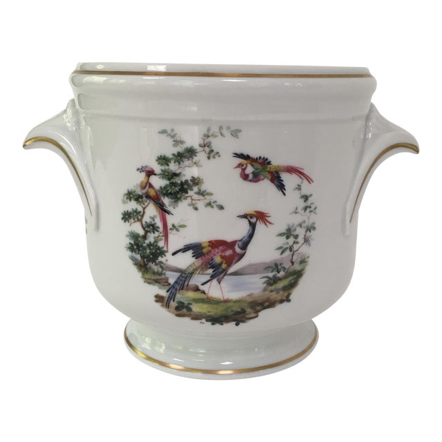 French Limoges Bird of Paradise Cachepot Chairish