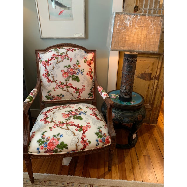 Vintage Mid Century Pair Ethan Allen Floral Accent Chairs Chairish
