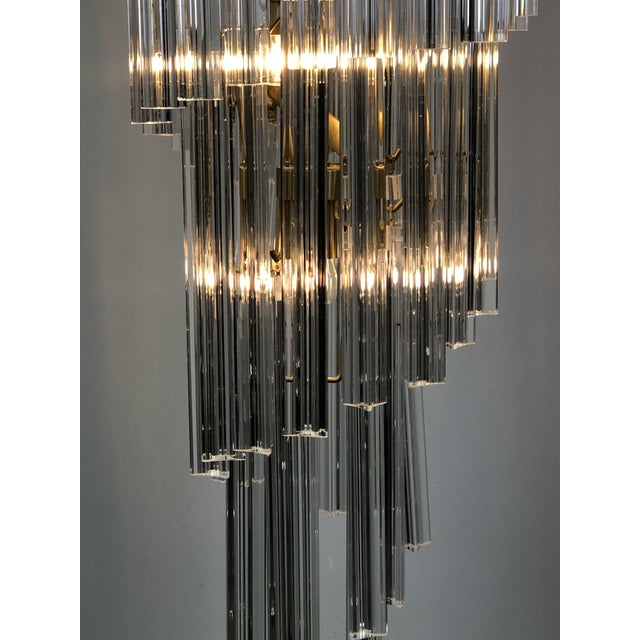 Vintage Glass Crystals Cascade Chandelier in the Style of Paolo Venini, 1980s For Sale - Image 10 of 13
