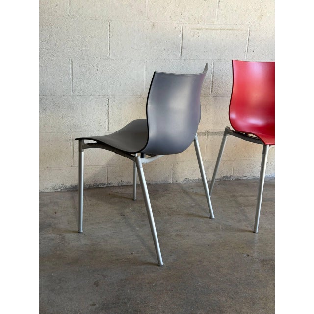 Philippe Starck Plastic and Metal Stacking Chairs Set of 3 1990s For Sale In Los Angeles - Image 6 of 10