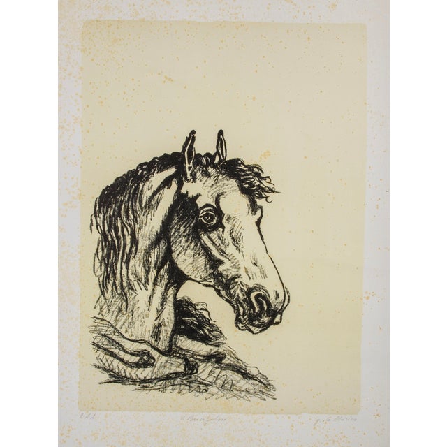 Lithograph with golden yellow background signed in pencil lower left ‘p d a’ artist's proof signed in pencil lower right...