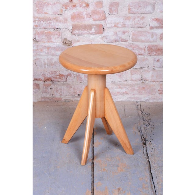 Mid-Century Piano Stool in Beech, Czech, 1940s For Sale - Image 4 of 11