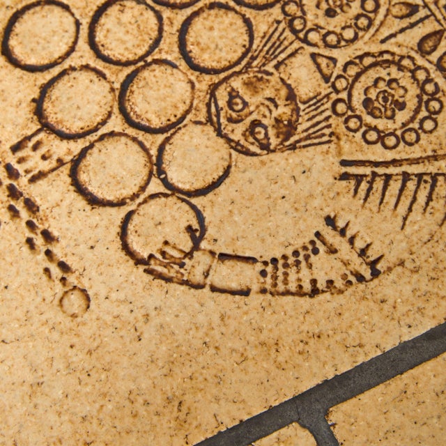 French Figural Ceramic Tile Coffee Table by Roger Capron, 1970s For Sale - Image 10 of 11