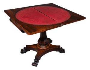 Antique Fold-Over Card Table, English, Games, Console, Bridge, Early Victorian