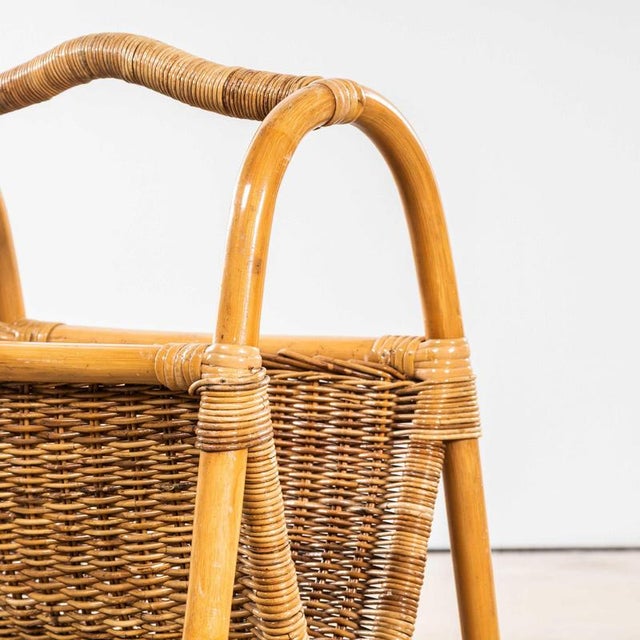 1960’s French Wicker Magazine Basket. Good simple French magazine rack from the sixties in very good original condition...