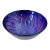Signed 1991 Robinson Scott Handblown Art Glass Bowl – Iridescent Purple-Blue With Pink Spiral Pattern For Sale