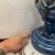 Mid 20th Century Blue Ceramic Openwork Tabletop Lamp With Top and Bottom Light Sources For Sale - Image 5 of 11