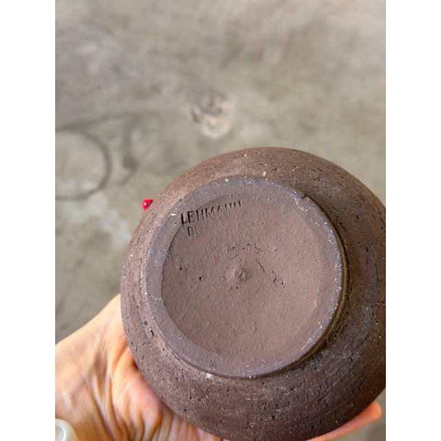 Ceramic Lehmann Danish Ceramic Vases Set of 2 – Red Lava Glaze Mid Century Modern 1960s For Sale - Image 7 of 10