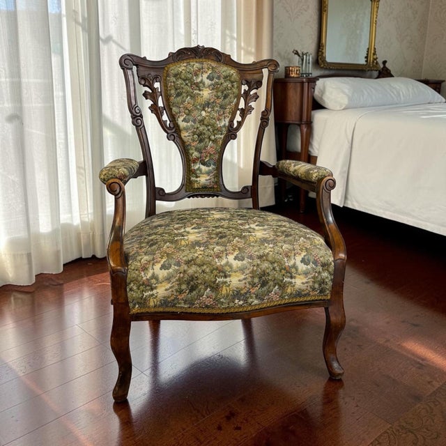 Antique Mid-19th Century Victorian Parlor Armchair For Sale - Image 12 of 13