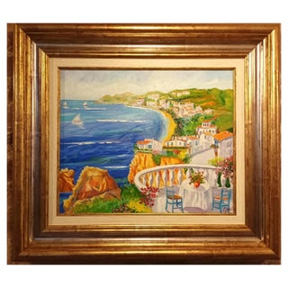 Avel, Balcón al Mediterraneo, 2023, Oil on Canvas, Framed For Sale