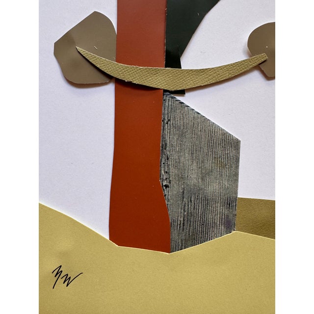Orange "Pop Music 19" Original Mixed-Media Collage on Paper by Zac Woodiel For Sale - Image 8 of 9