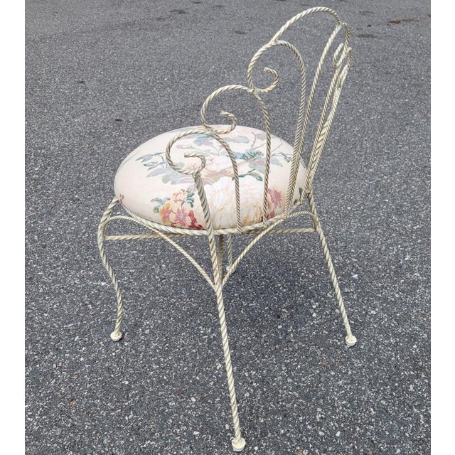 Old White and Gold Twisted Wire Vanity Chair Chairish