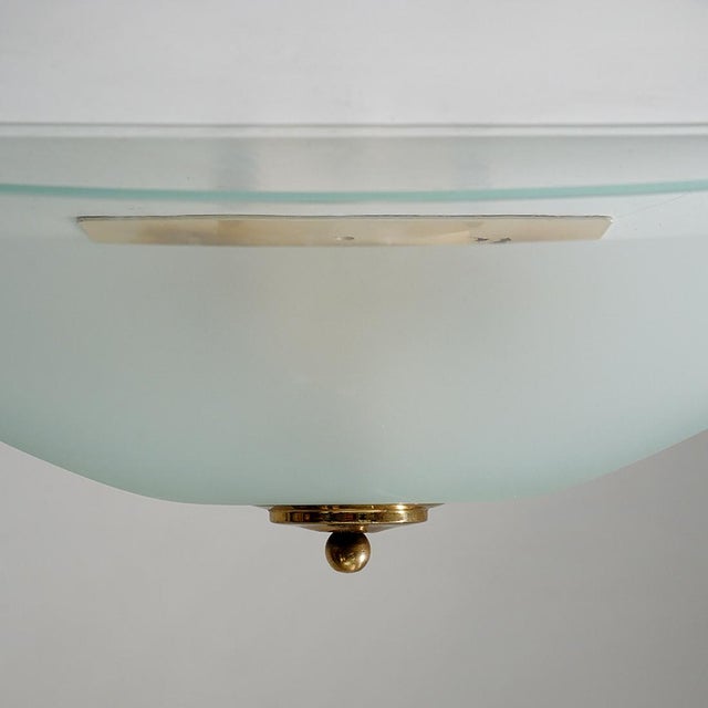 Ceiling Lamp in Satin Glass and Brass by Kazuhide Takahama for Sirrah, 1970s For Sale - Image 8 of 13