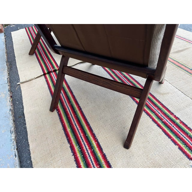 Ekornes ASA 1970s A Vintage Pair of Scandinavian Modern “Uno” Folding Lounge Chairs Attributed to Per Leiv Øie for Ekornes For Sale - Image 4 of 12