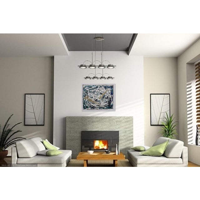 2010s "Modern Architecture" Contemporary Geometric Abstract Monoprint Painting on Paper For Sale - Image 5 of 8