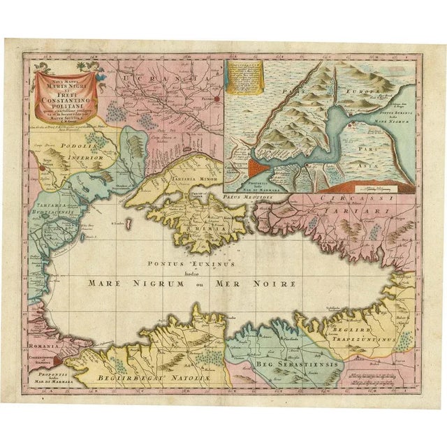A map of the Black Sea with an inset of the Bosphorus. The map was published at a time when Russia was pushing south,...