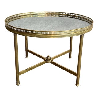 1940s Faux-Antiques Coffee Table with Mirrored Top by Maison Bagués For Sale