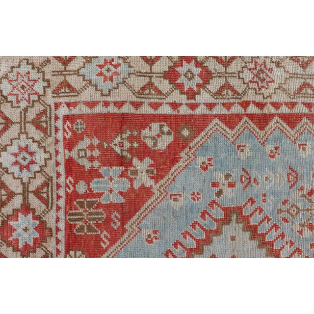 Textile Antique Persian Shiraz Rug With Center Medallions and Sub Geometric Design For Sale - Image 7 of 11