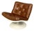 Space Age Italian Brown Leather and White Plastic Armchair by Play, 1970s For Sale