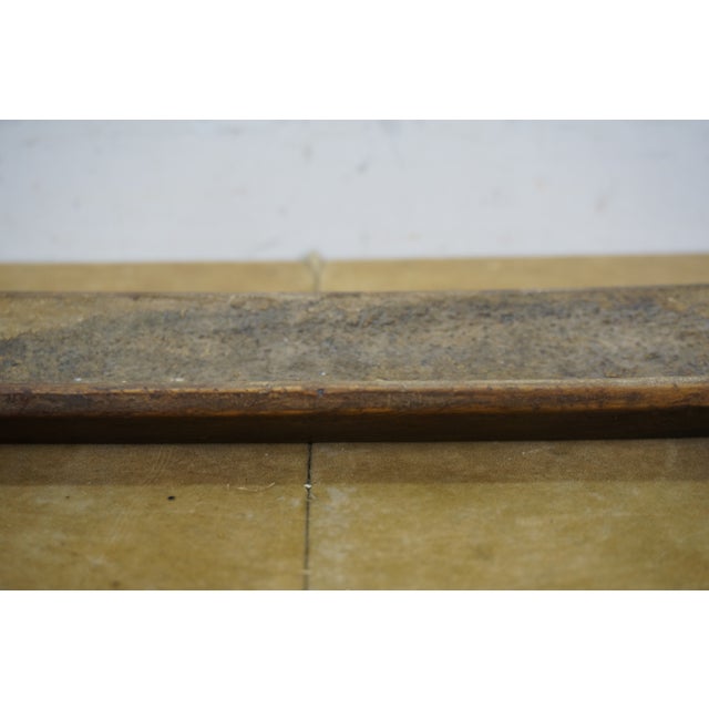 Brown Primitive Antique Long Skinny Carved Wooden Trencher Centerpiece Dish Tray For Sale - Image 8 of 12
