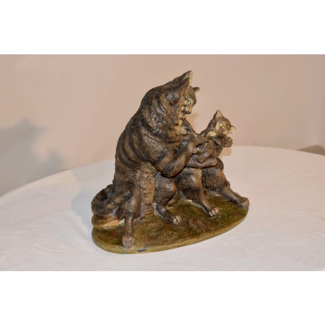 Late 19th Century 19th C Austrian Terracotta Cat Group For Sale - Image 5 of 11