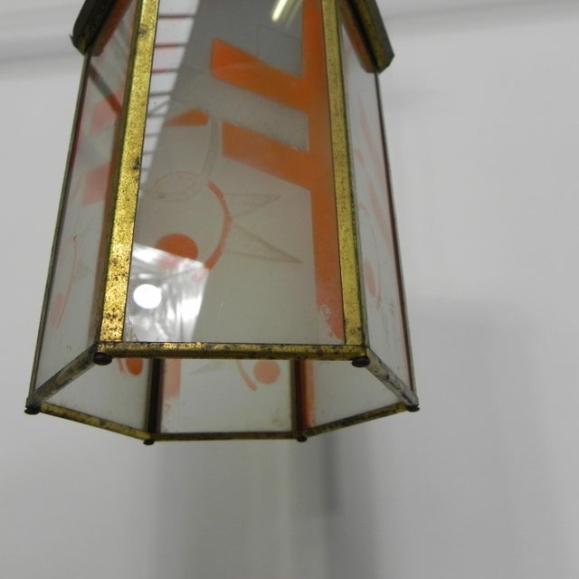 Art Deco Hanging Lamp with Glass Plates For Sale - Image 11 of 17