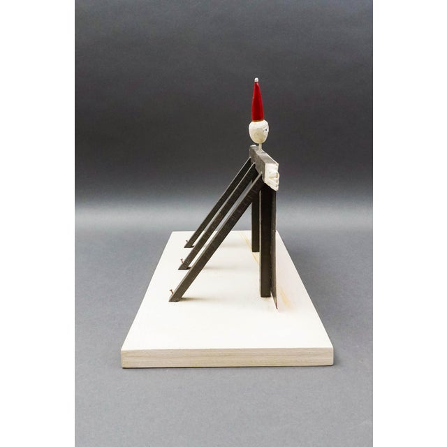 Daniel Hale 1992 Signed Hand Painted Carved Wood Folk Art Flag Figure Sculpture For Sale In Miami - Image 6 of 10