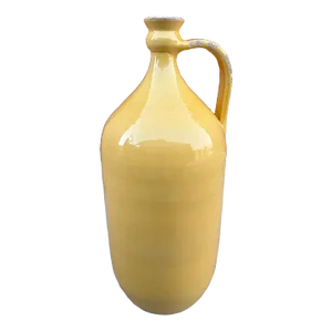 Large Yellow Glazed Terra Cotta Jug