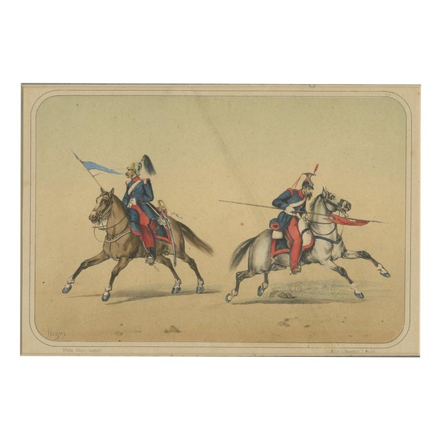 José Rubio Y Villegas, Lancers, 1861, Lithograph For Sale