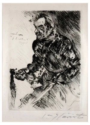 Lovis Corinth, Rudolf von Rittner as Florian Geyer, 1924, Etching