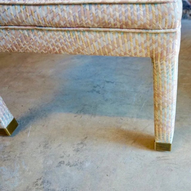 Mastercraft Set of Six Mastercraft Hollywood Regency Style Upholstered Dining Chairs For Sale - Image 4 of 10