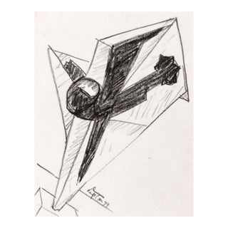 Seymour Lipton Sculpture Study Sketch, 1979 For Sale