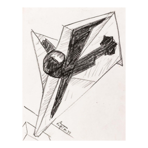 Seymour Lipton Sculpture Study Sketch, 1979