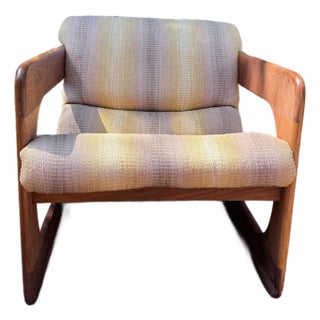 1970s Lou Hodges Walnut Lounge Chair For Sale