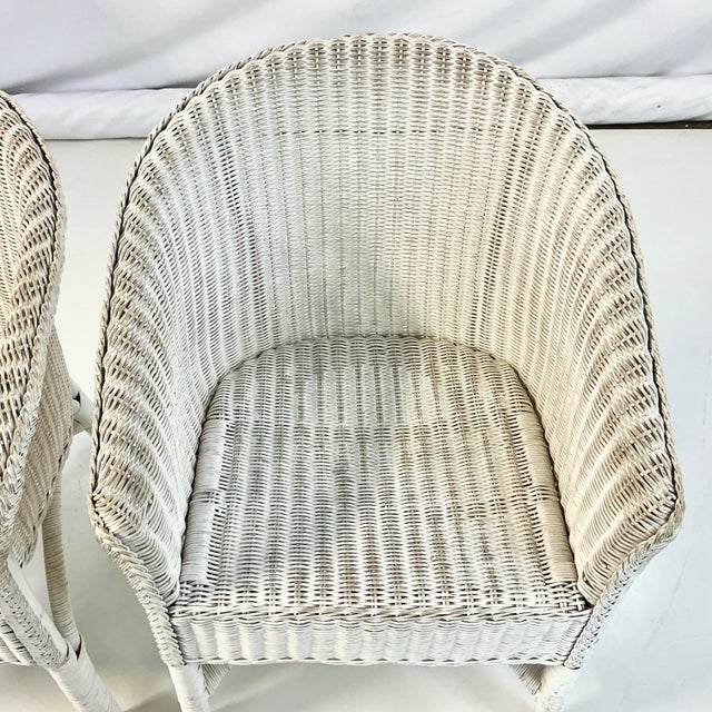 1980s Vintage Boho Chic Coastal Palecek Wicker Dining Chairs - Set of 8. For Sale - Image 13 of 18