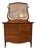 Antique American Quarter-Sawn Oak Serpentine Dresser With Wishbone Mirror For Sale