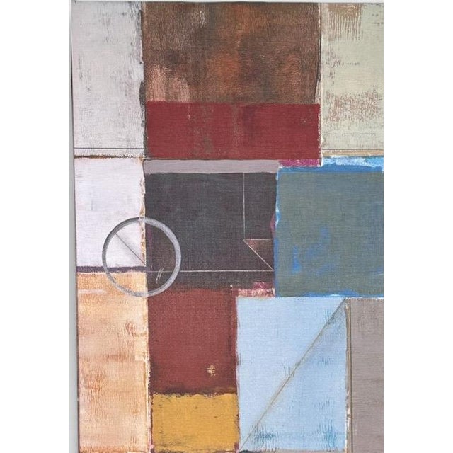 Large Mid-Century Modern Style Geometric Abstract Canvas Wall Art For Sale - Image 4 of 8