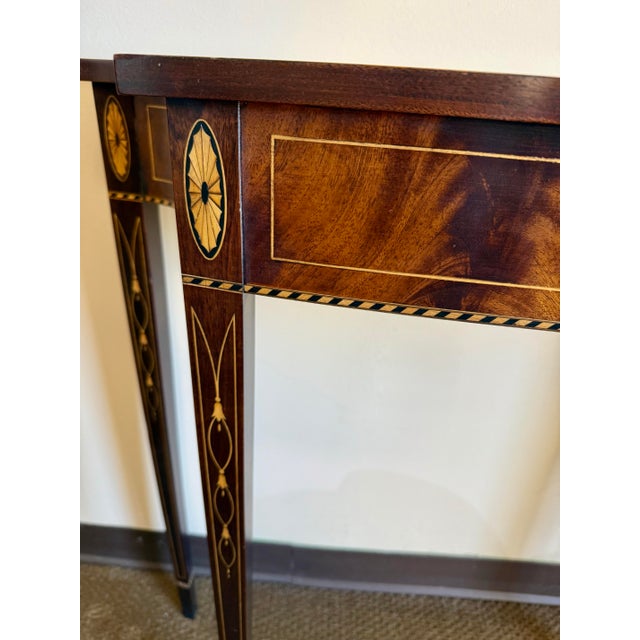 Late 20th Century Stickley Mahogany Inlay Console Table For Sale - Image 5 of 7