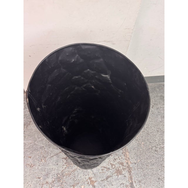 Black Vintage Hammered Planter, Black For Sale - Image 8 of 12