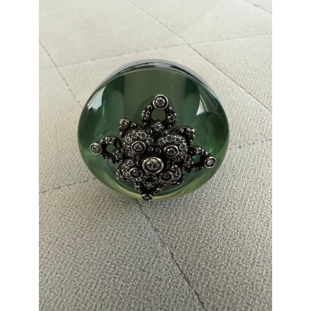 Miriam Salat "St Tropez" multi color translucent Resin & White Topaz Ring For Sale - Image 18 of 18