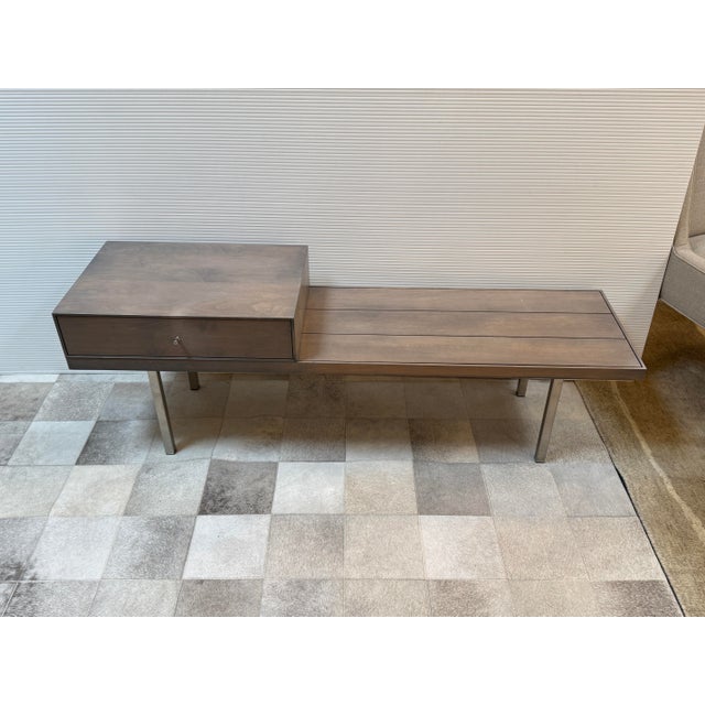 Contemporary Room & Board Morris Bench With Single Drawer For Sale - Image 3 of 12