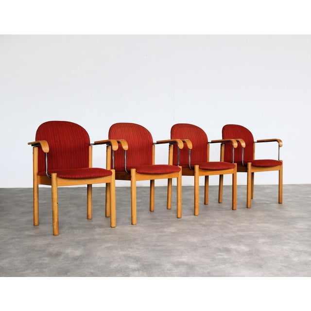 Metal Vintage Armchair from Kinnarps, Sweden, 1980s, Set of 4 For Sale - Image 7 of 8