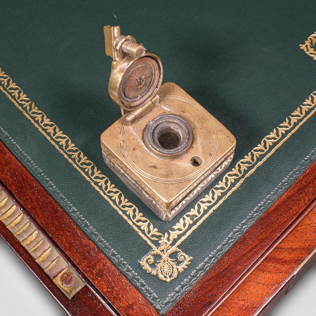 Antique Campaign Writing Slope, English Correspondence Box, Book Rest, Victorian For Sale - Image 11 of 12
