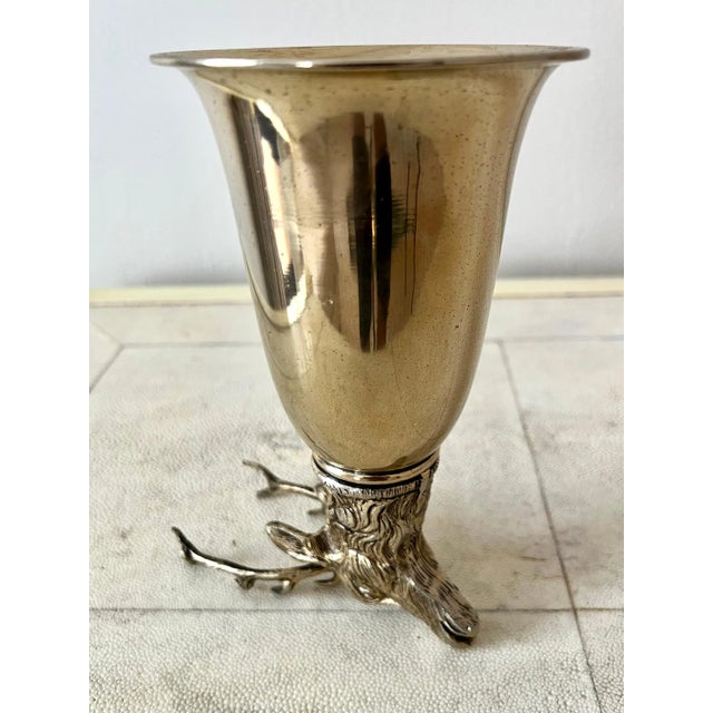 Gucci Italy Silver Plate Stirrup Cup with Elk Head For Sale - Image 9 of 13