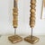 Pair of Wood Turned Rustic Painted Pillar Candle Holders From India For Sale - Image 12 of 14