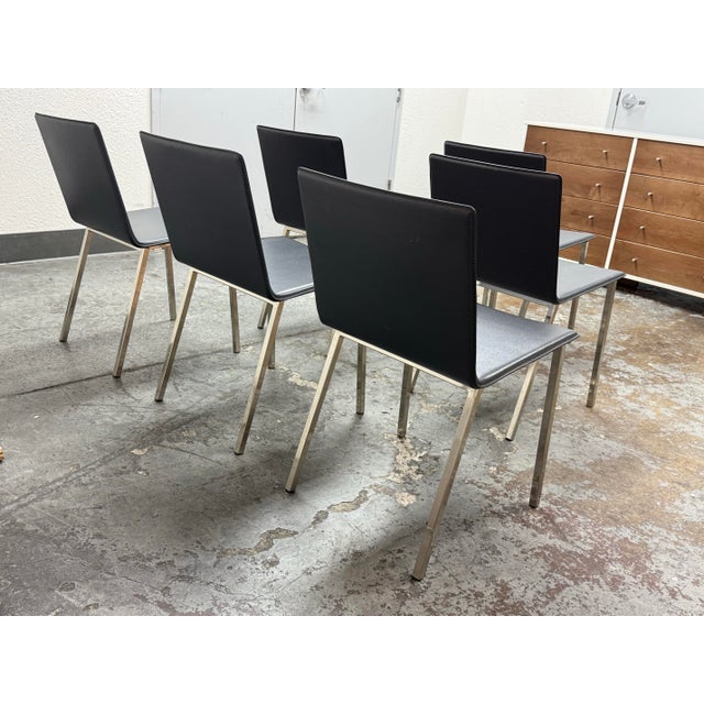 2010s Cb2 Phoenix Carbon Gray Dining Chairs, Set of Six For Sale - Image 5 of 12