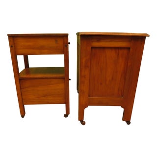 English Stencilled Chest of Drawers and Bedside Chest, 1890s, Set of 2 For Sale