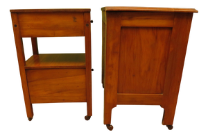 English Stencilled Chest of Drawers and Bedside Chest, 1890s, Set of 2