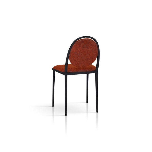 Contemporary Terracotta Mohair Balzaretti Chair by Daniel Nikolovski & Danu Chirinciuc for KABINET For Sale - Image 3 of 9